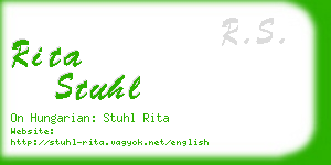 rita stuhl business card